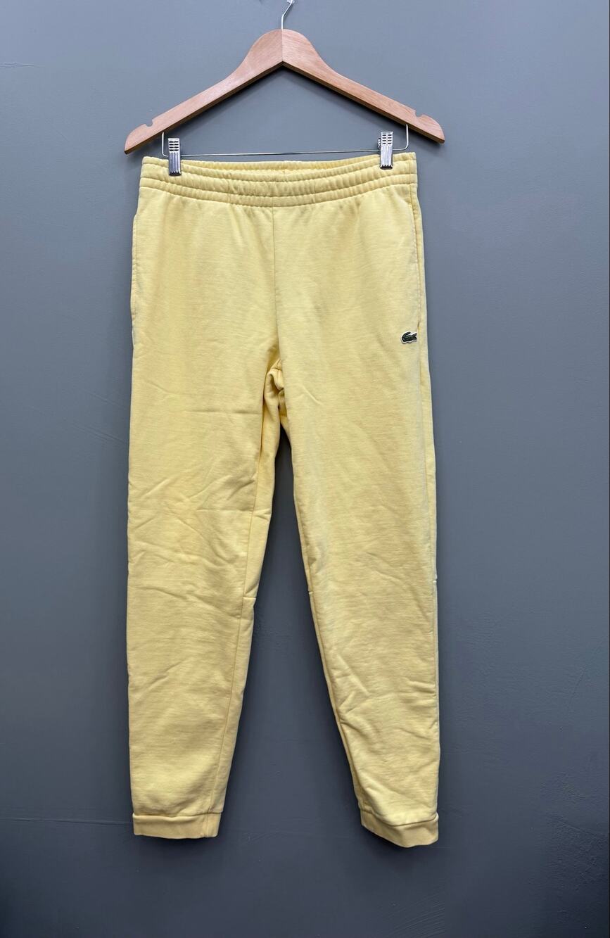 Lacoste Sweatpants Men S Pastel Yellow Joggers Crocodile Logo Tapered